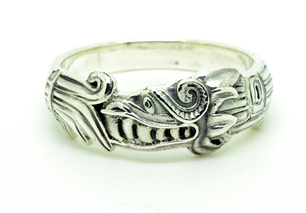 Quetzalcoatl Ring, Silver #903
