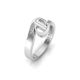CTR Swirl Ring, Stone-set, Silver #643