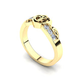 CTR Shield Scroll Ring, Diamond-set, 14K #403