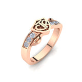 CTR Shield Scroll Ring, Diamond-set, 14K #403