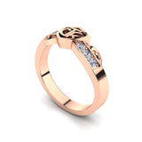 CTR Shield Scroll Ring, Diamond-set, 14K #403