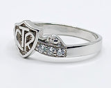 CTR Shield Scroll Ring, Diamond-set, 14K #403