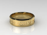 Temple Wedding Ring, Gents #793 14K Gold
