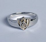 HLJ Embrace Shield Ring. Escudo Abrazo, 14K #843