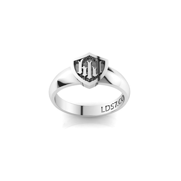 HLJ Gothic Shield Ring. Escudo Gótico, Silver #813