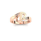 CTR Swirl Ring, Diamond-set, 14K #643