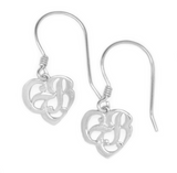 CTR Heart Earrings, Plain, Silver #115