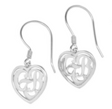 CTR Heart Earrings, Framed, Silver #125