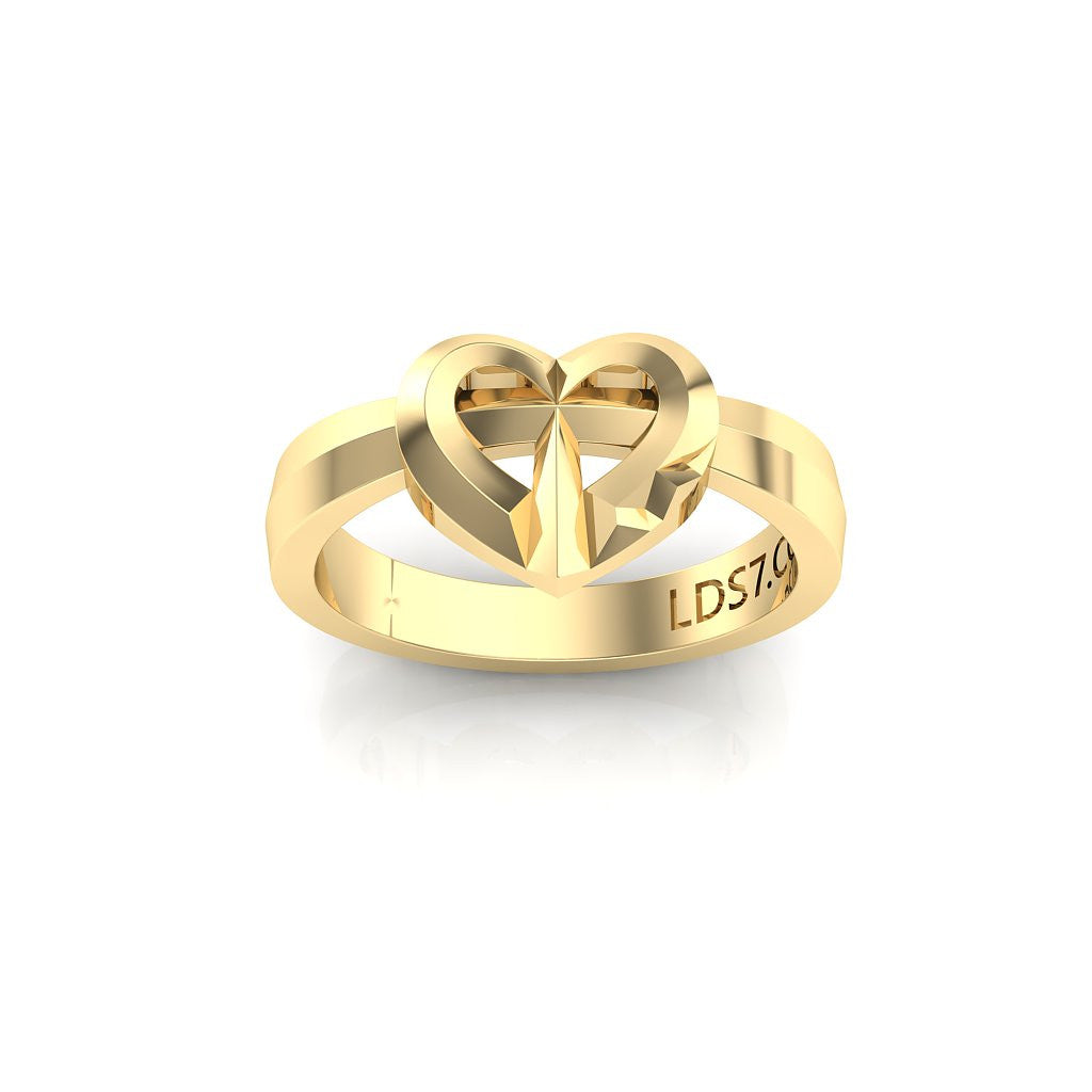 CTR Heart Facets Ring, 14K #693