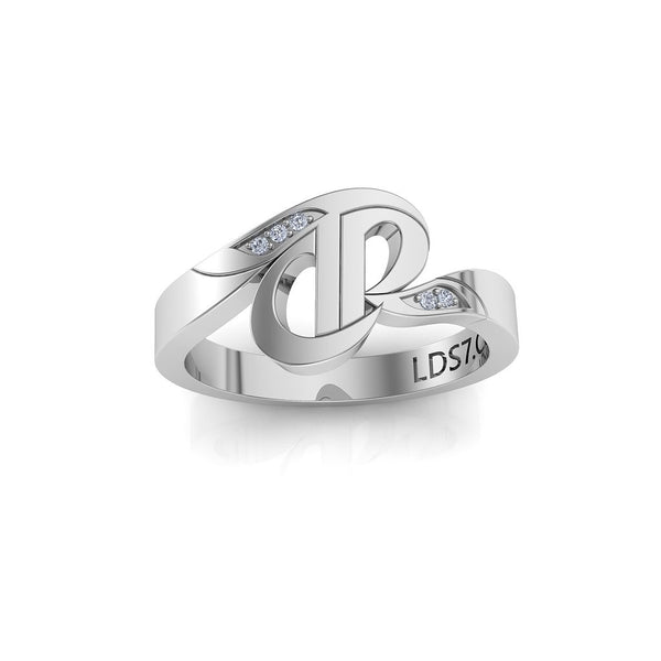 CTR Swirl Ring, Stone-set, Silver #643