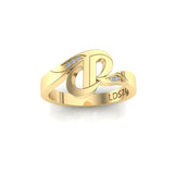 CTR Swirl Ring, Diamond-set, 14K #643